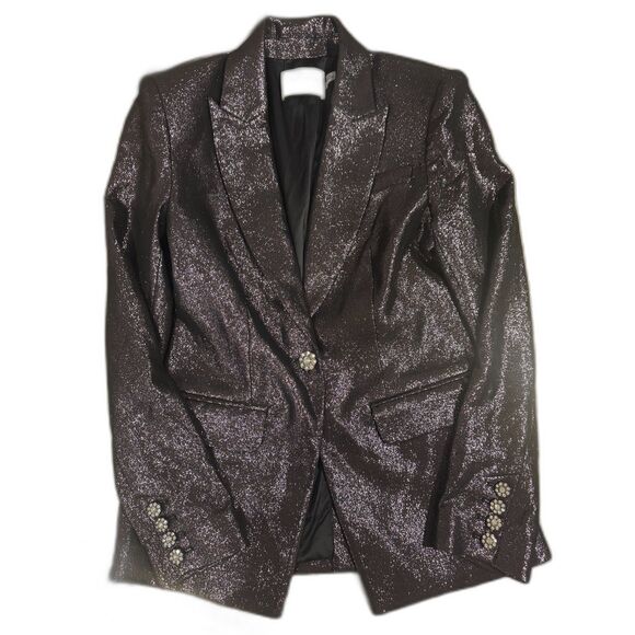 Ramy Brook Women's Wren Metallic Single-Breasted Blazer - Zink Metallic Size 6 - Picture 3 of 3